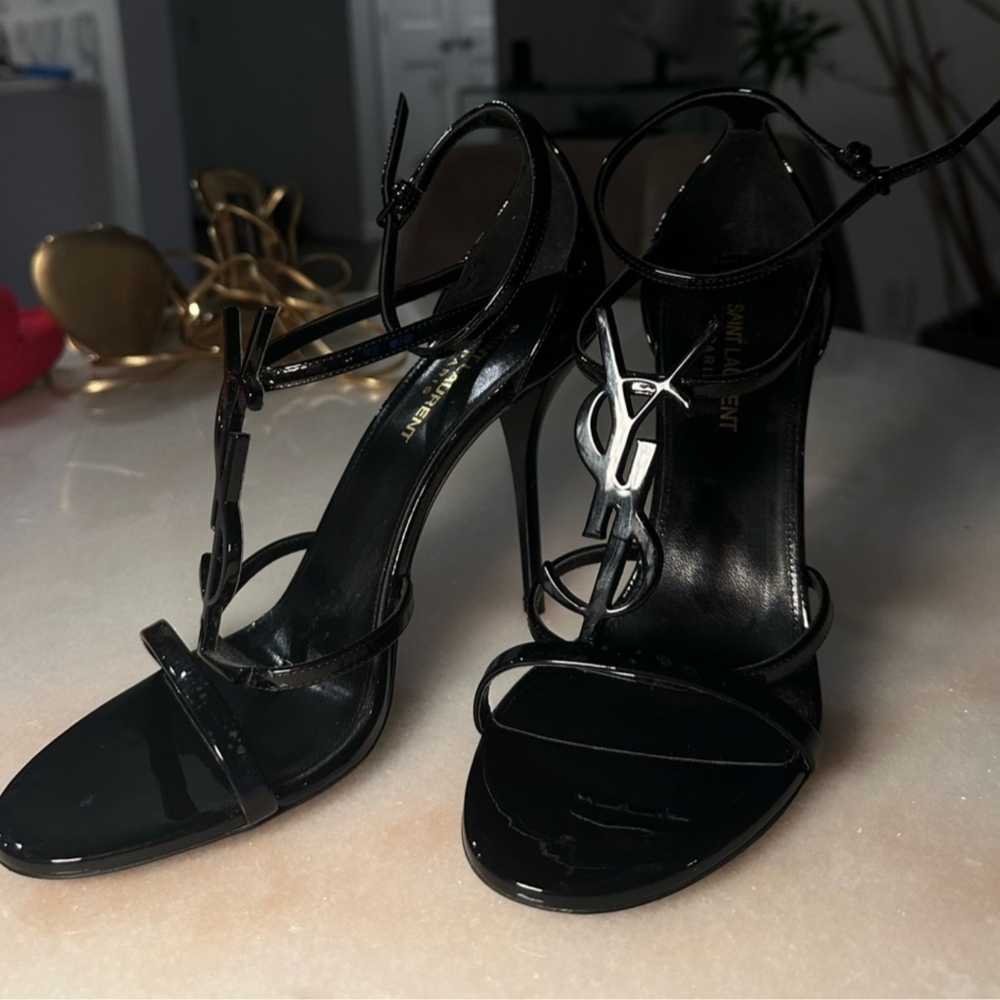 Black YSL heels